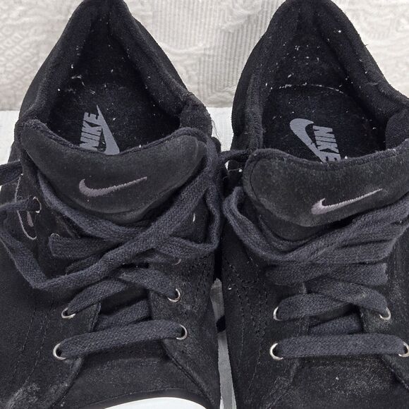 90s Vintage Nike Court Biscuit Suede Low Top Sneakers Black Women 7 Casual Skate - Picture 8 of 9